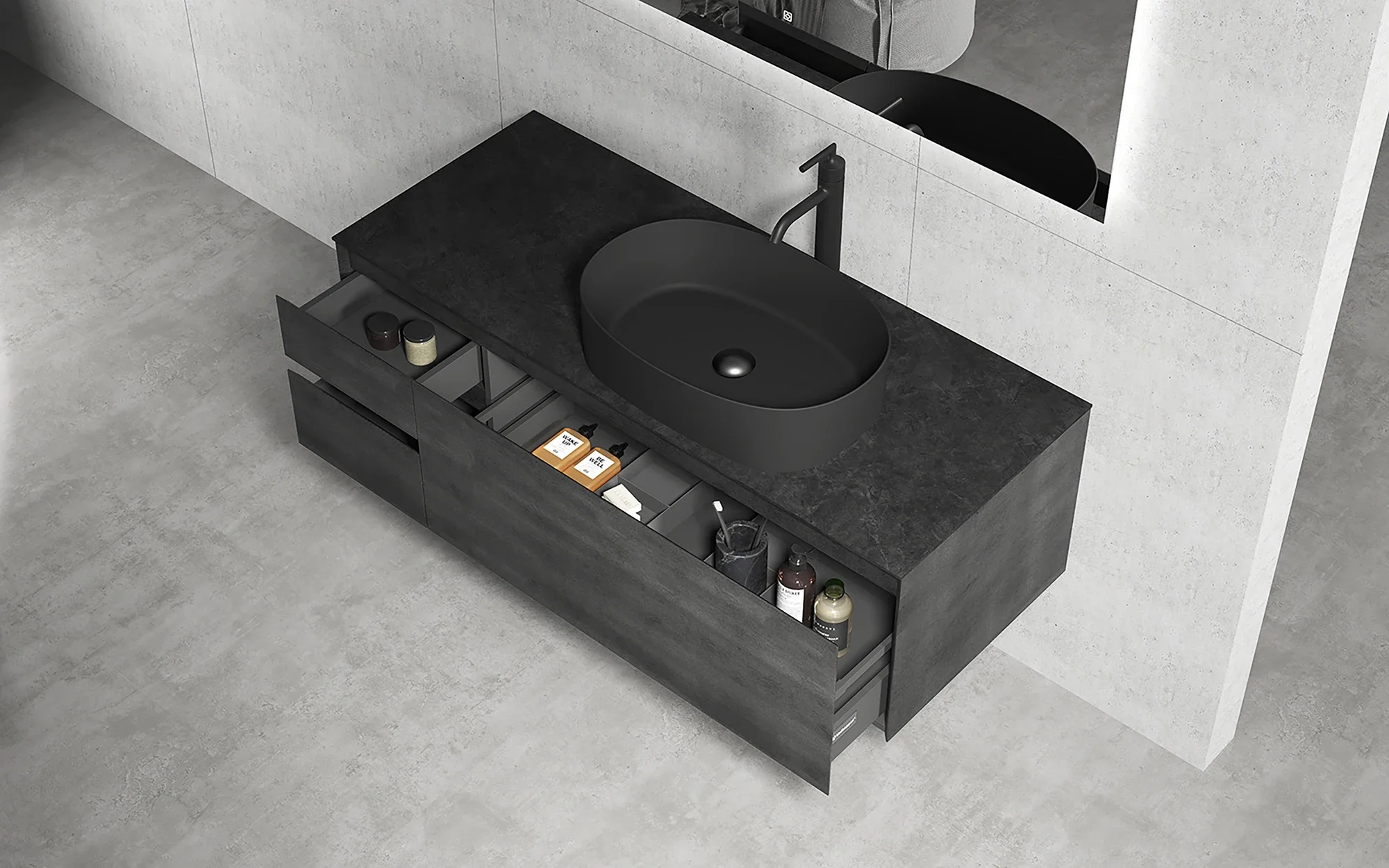 Popular Design Modern Wall Mounted Bathroom Vanity Vanities Bathroom With Marble Vanity Top