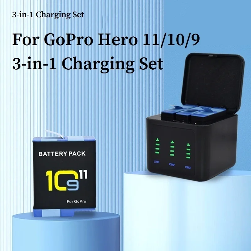 Bateria Recarregável com Estojo para Gopro Acessórios de Câmera 1750mah Apto para Hero 11 Hero Hero 10 - Image 6