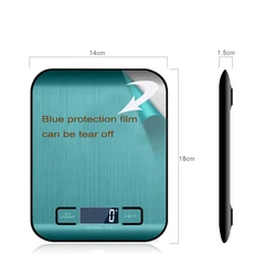 Stainless Steel Digital Kitchen Scale with LCD Display for Precise Food Weighing (Black)