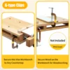 Woodworking Bench Vise with 4 Bench Dogs and 2 Clips Wood Bench Vises Kit for Garage Studios 5