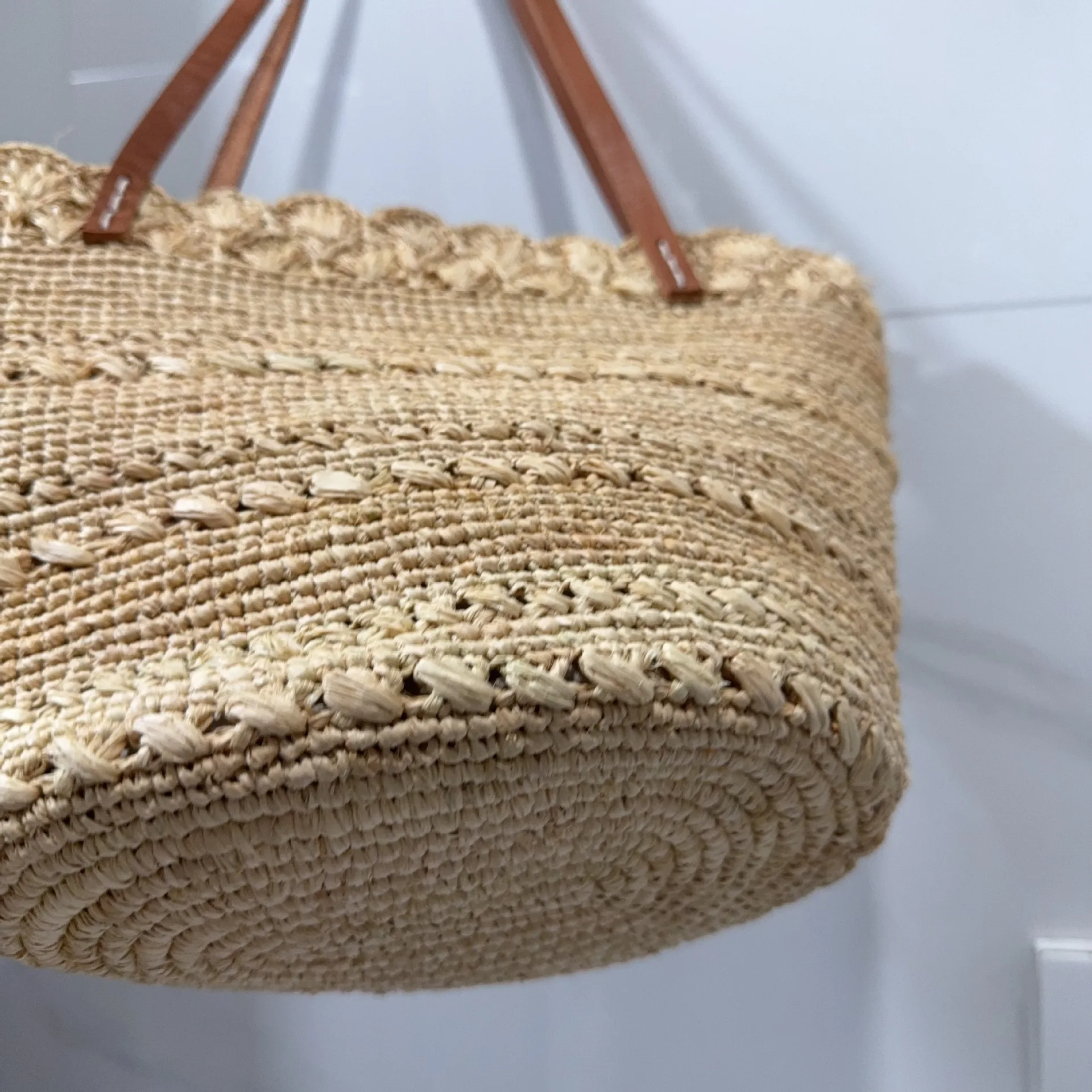 Hollow Out Casual Woven Shoulder Bag SummerBeach Handbag for Women Large Capacity Straw Weave Leisure Travel Bucket Bag