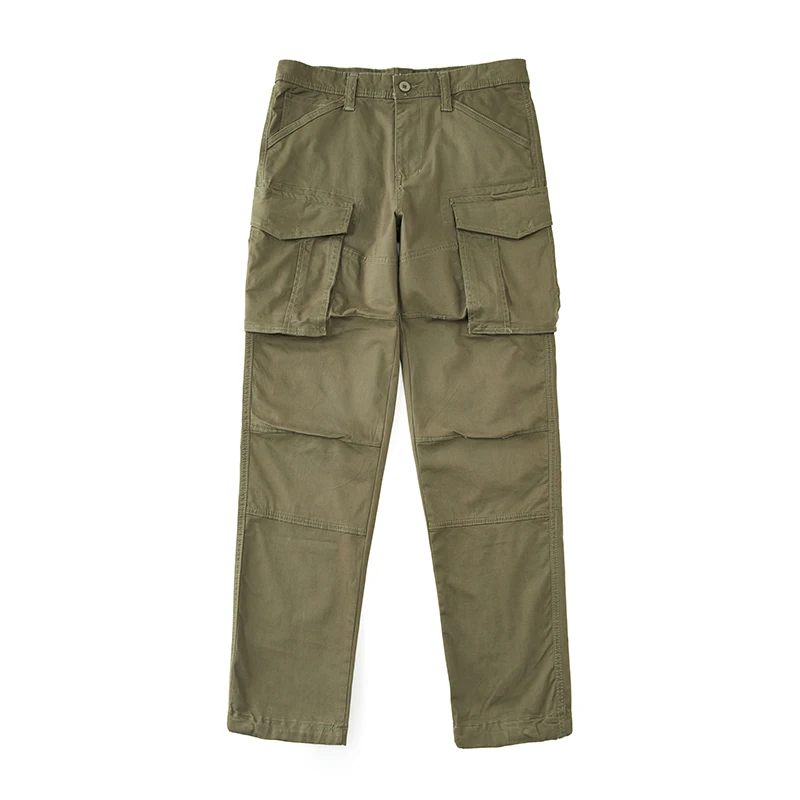 Outdoor Solid Color Men's Straight-Leg Pants with Multiple Pockets 2025 Spring and Autumn Casual Hiking Cargo Pants 5
