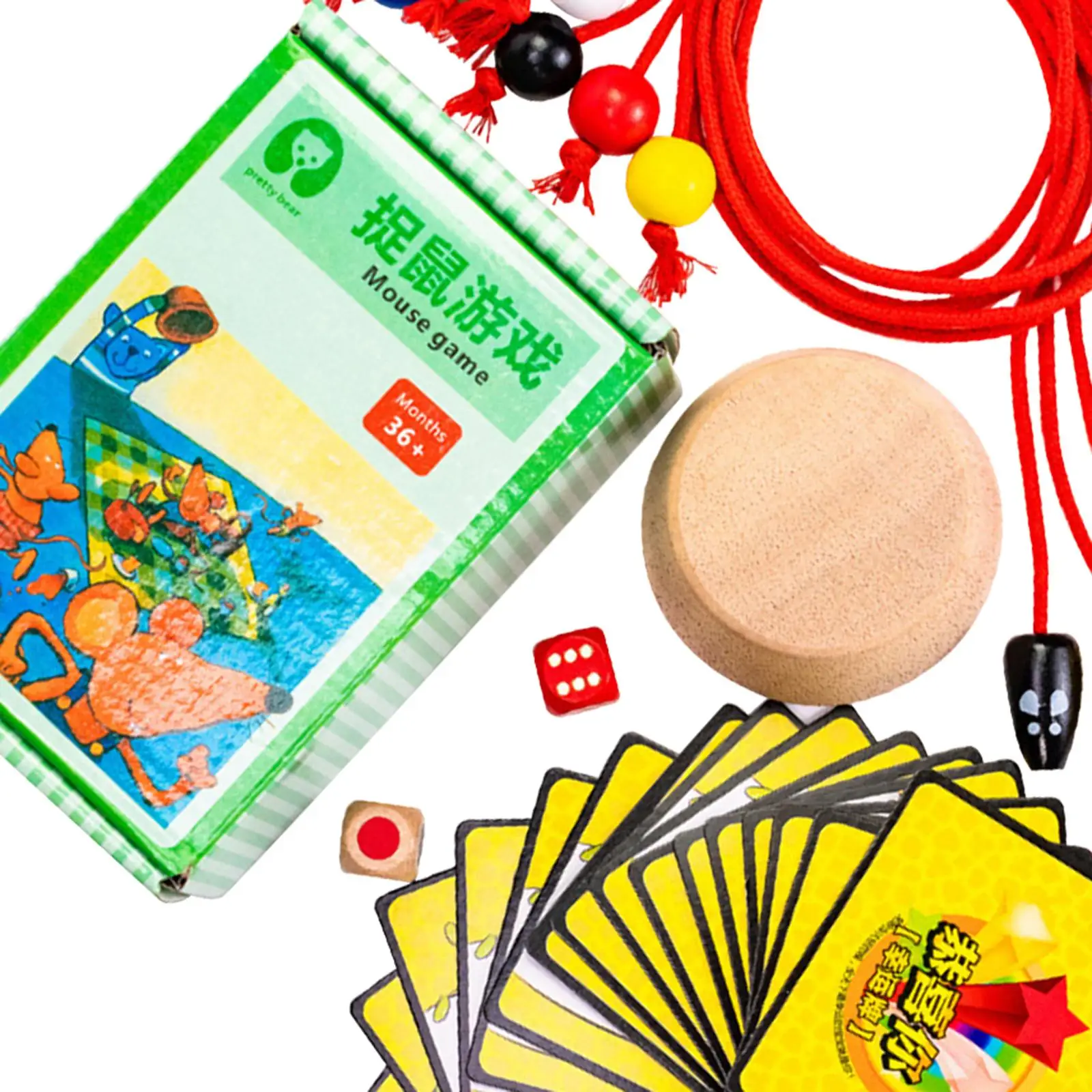 Wooden Mouse Catching Game Educational Sensory Learning Toy Develop Fine Motor Skills Desktop Game for Kids Boy Teens Adults