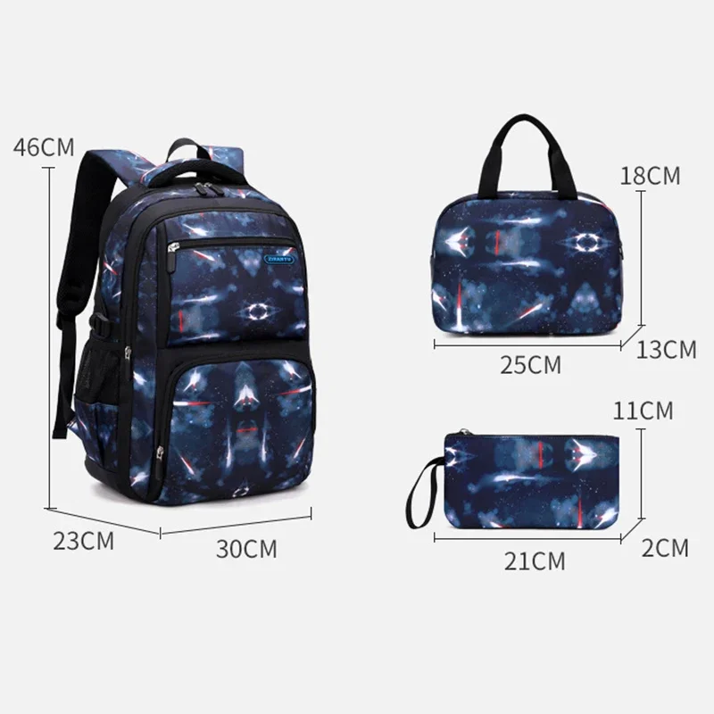 Boys Backpacks 3 Pieces Sets School Bags Large Size Bag For Teenagers Children Knapsack Big Boy Backpack Middle School Students - 6