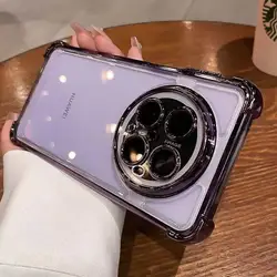 Enhanced Four Corners Anti - Shock Plating Case with Lens Protection Film and Soft Silicone Shockproof Cover for Huawei Nova 15 Max (PURPLE)