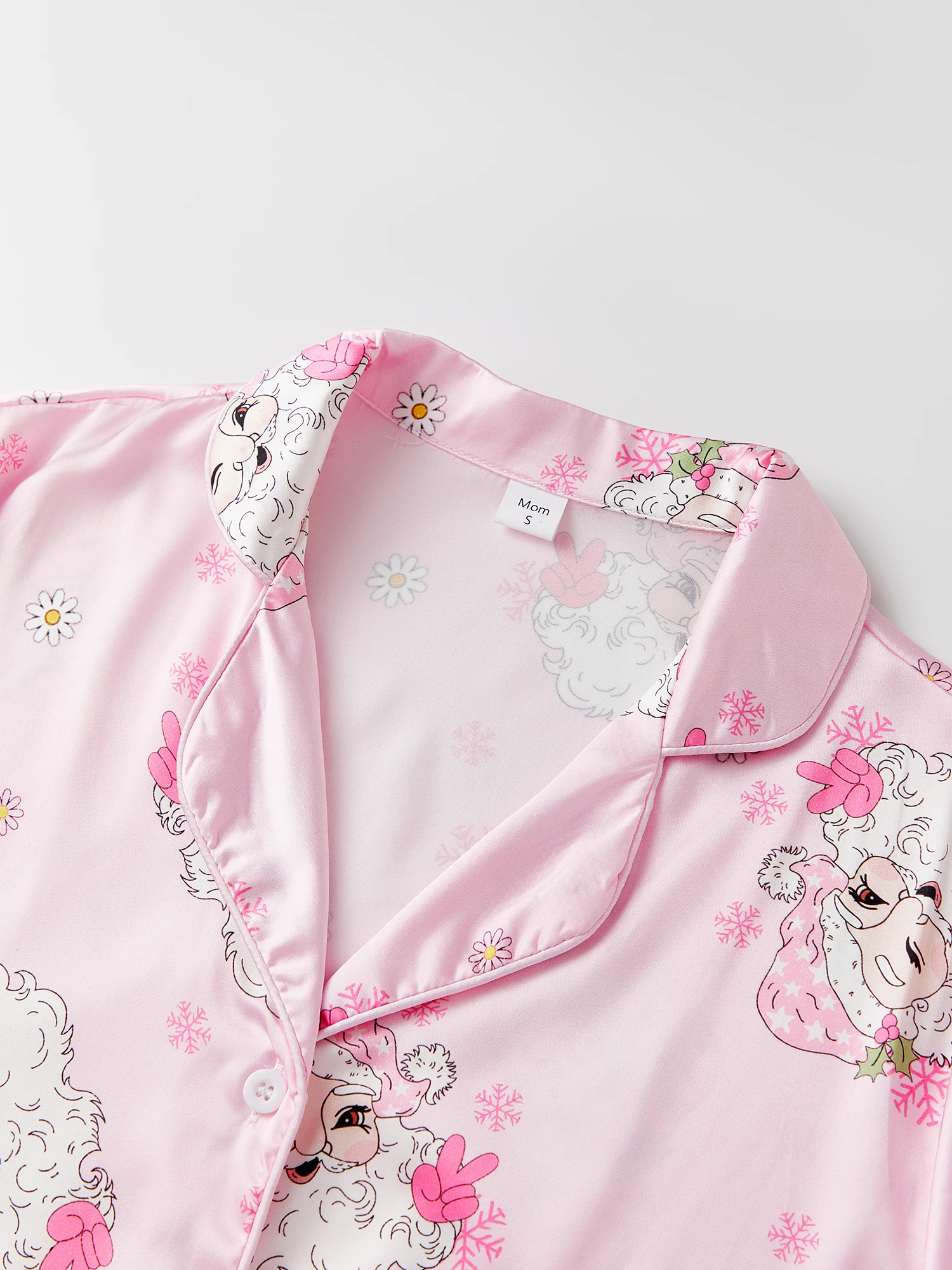 Daddy and Me Matching Christmas Pajama Set Reindeer Print Cozy Trim Long Sleeve Tops and Pants Family Sleepwear Outfit for the