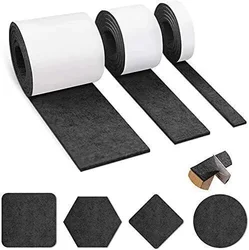 Self - Adhesive Cuttable Felt Furniture Pads - Anti - Scratch Floor Protectors (1 Meter) - 5cm x 1 meter (Black)