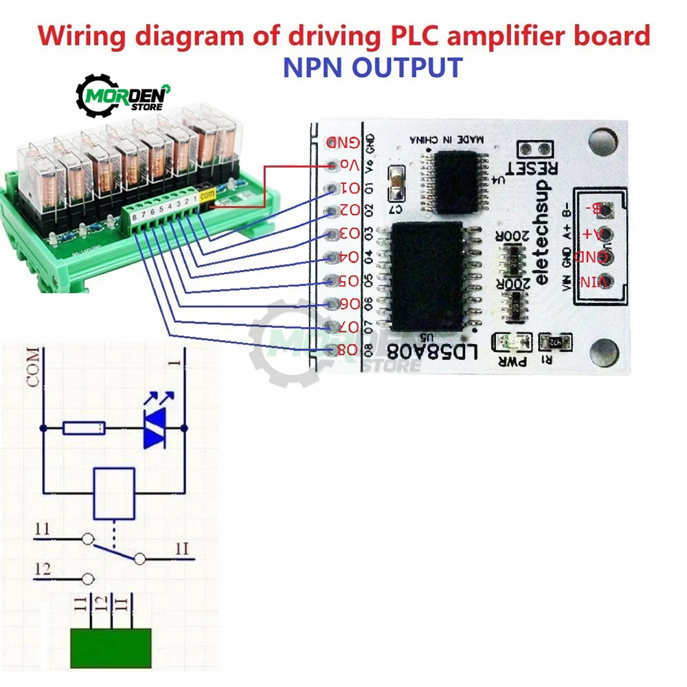 8chRS485toPWMOutputDarlingtonTransistorDriverModuleDOBoard