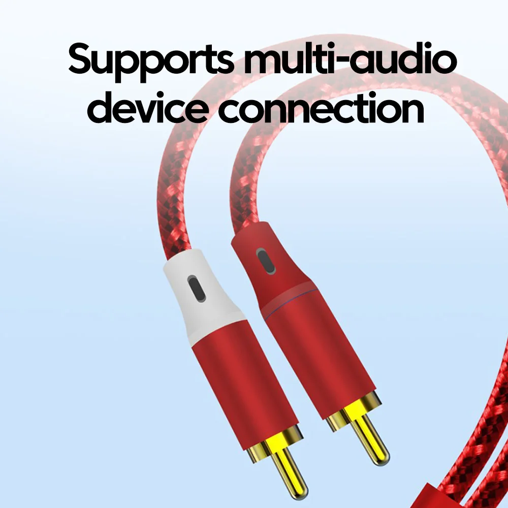 Premium Type C to 2RCA Audio Cable with Digital Decoding Chip - 1M Nylon Braided