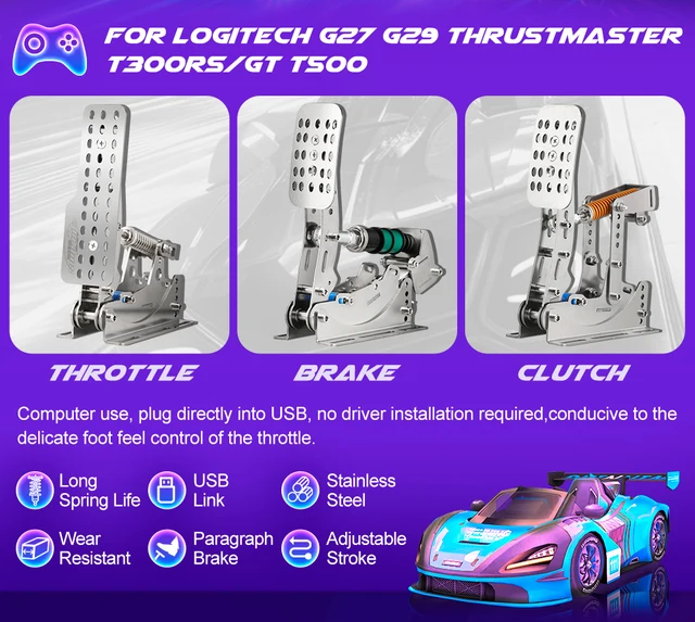 simnet レーシングペダル 3ペダルセット Simnet Sim Racing