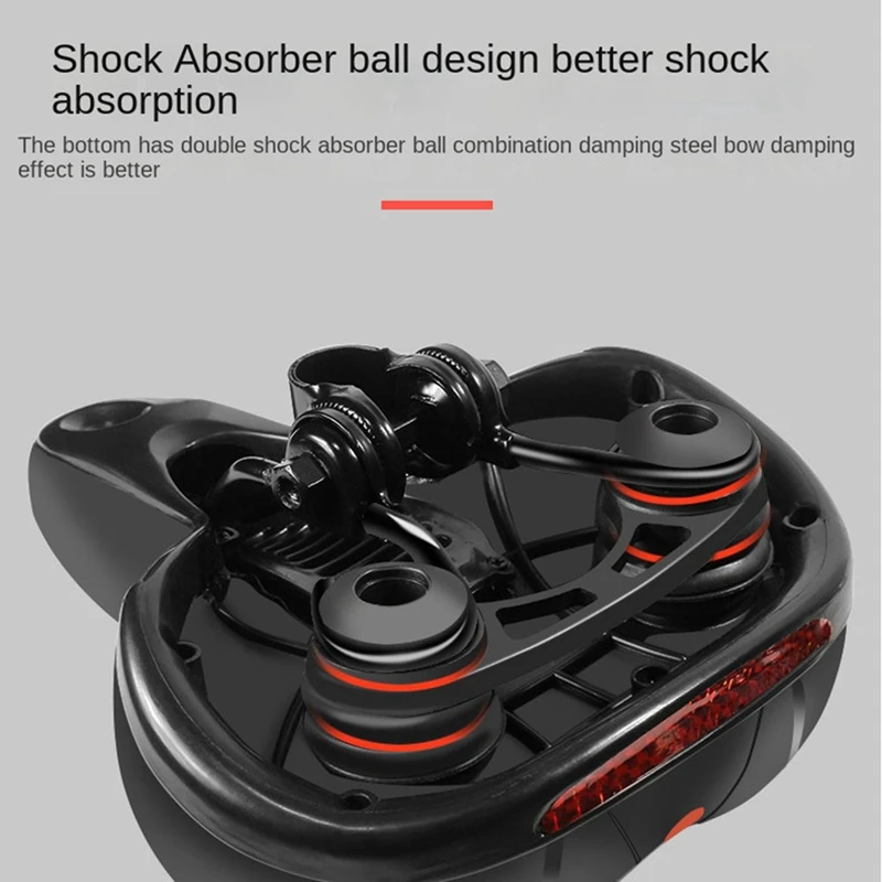 Breathable Bicycle Saddle Men Women MTB Road Bike Saddle Shock Absorbing Comfortable Big Butt Bike Seat Safety Warning