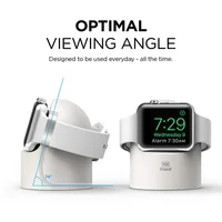Support de chargeur pour Apple Watch série Ultra/8/SE2/7/6/SE/4/3 49mm/45mm/44mm/42mm/41mm/40mm/38mm, Mode table de nuit en Silicone Durable 3