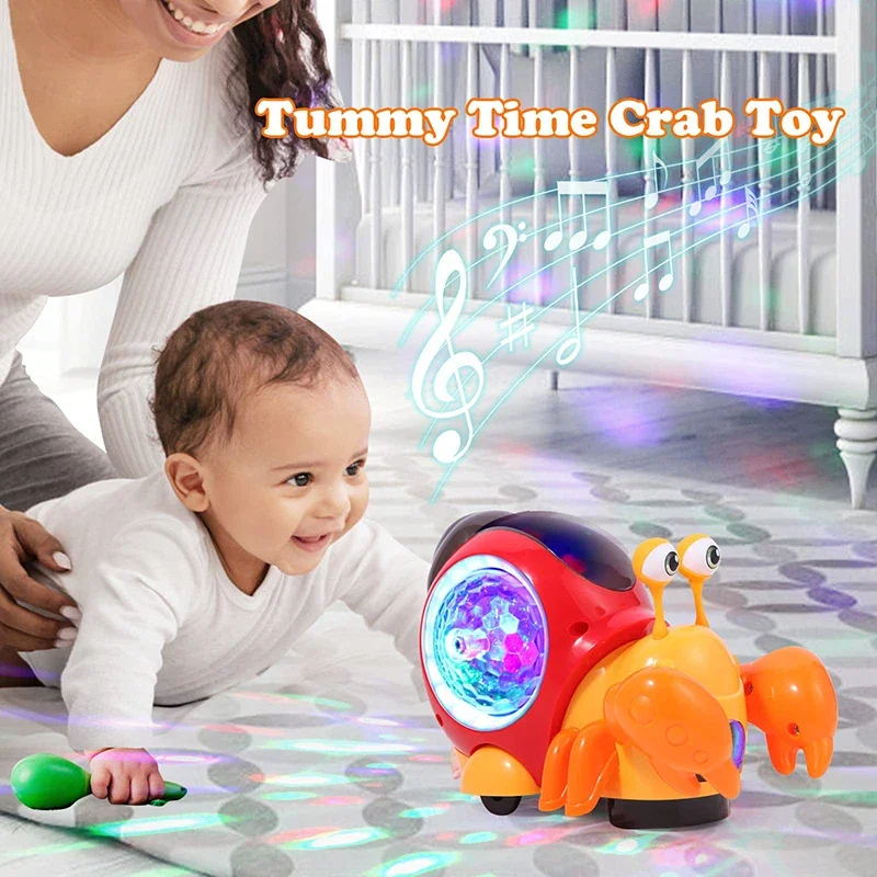 Crawling Crab Baby Toys With Music Light Up Interactive Musical Toys For Baby Dancing Crawling Toys Moving Toddler Toys Kid 0 12 4