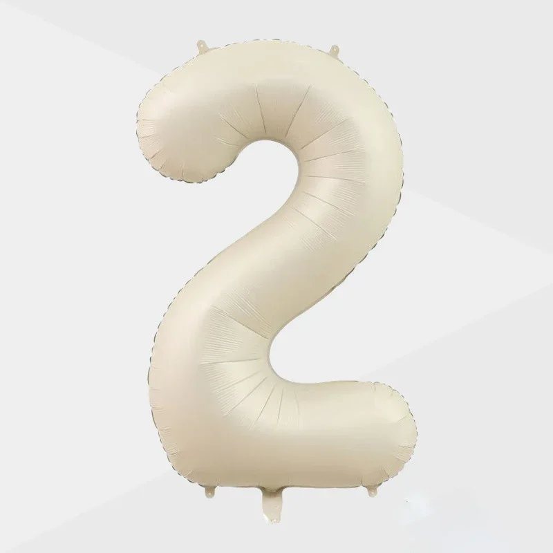 32inch Foil Number Balloons 1-9 Large Digital Foil Helium Ball Birthday Party Decoration Anniversary party Supplies Cream Color