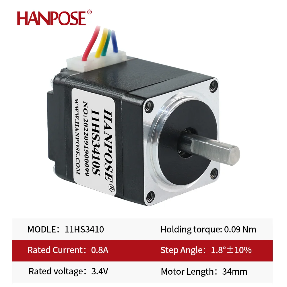 NEMA11 hybrid Stepper motor 11HS2810 3410 5010 28x28x34mm 0.17N.m 2 phases 4 wires 1.8 degrees for 3D Medical machinery