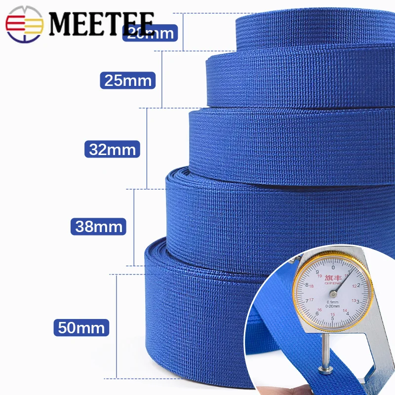 Durable Nylon Webbing Roll for Bag Strap and Decorative Accessories, 5M x 20-50mm