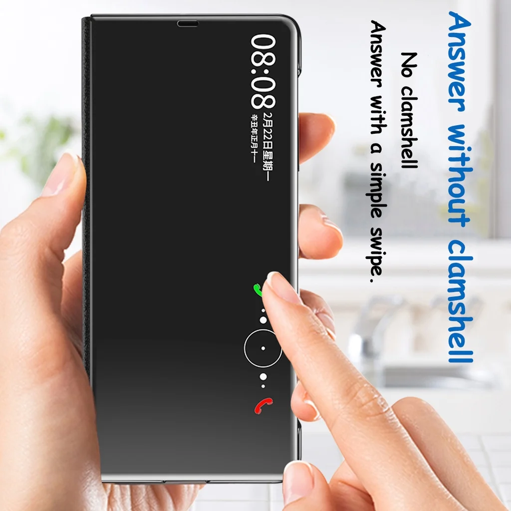 Plating Mirror For Huawei Mate X5 Case Smart Touch View Window Flip Book Wake UP Sleep Protective Cover