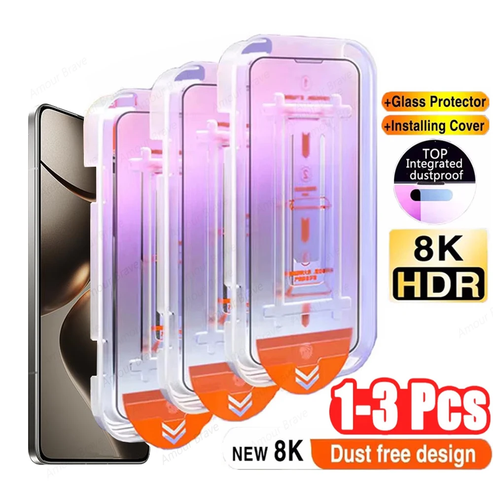 Premium Oleophobic Tempered Glass Screen Protector - Easy Installation, 1-3 PCS
