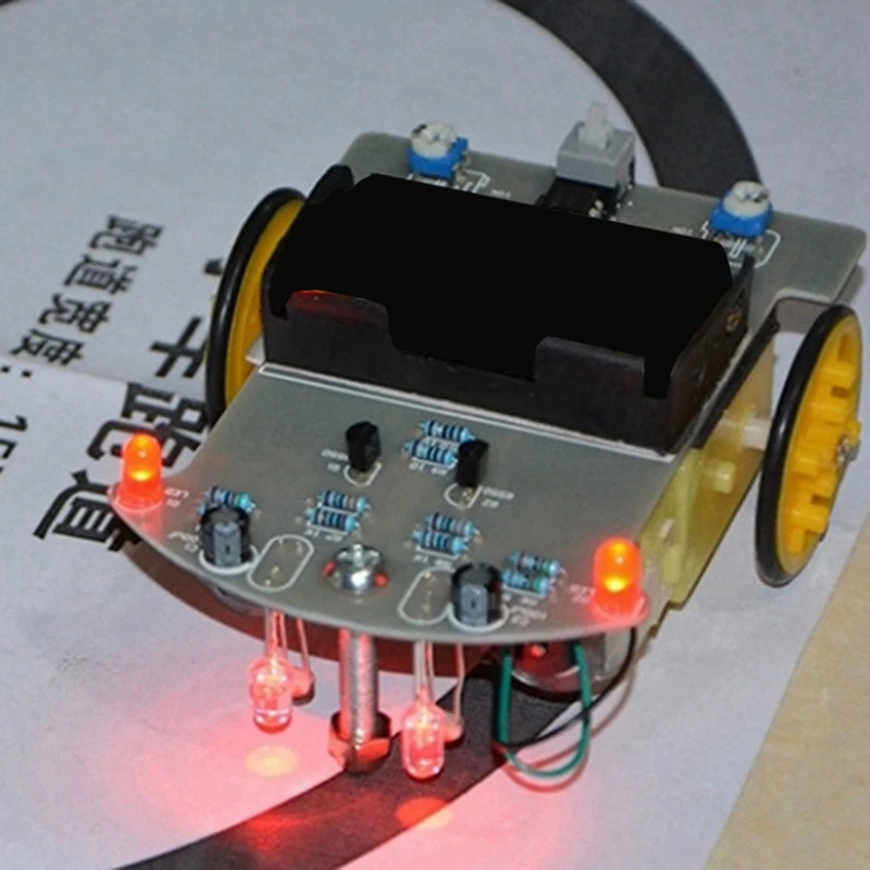 WDT2-1 DIY Intelligent Tracking Line Smart Car Kit With TT Motor DIY Soldering Project Smart Patrol Automobile Parts 6