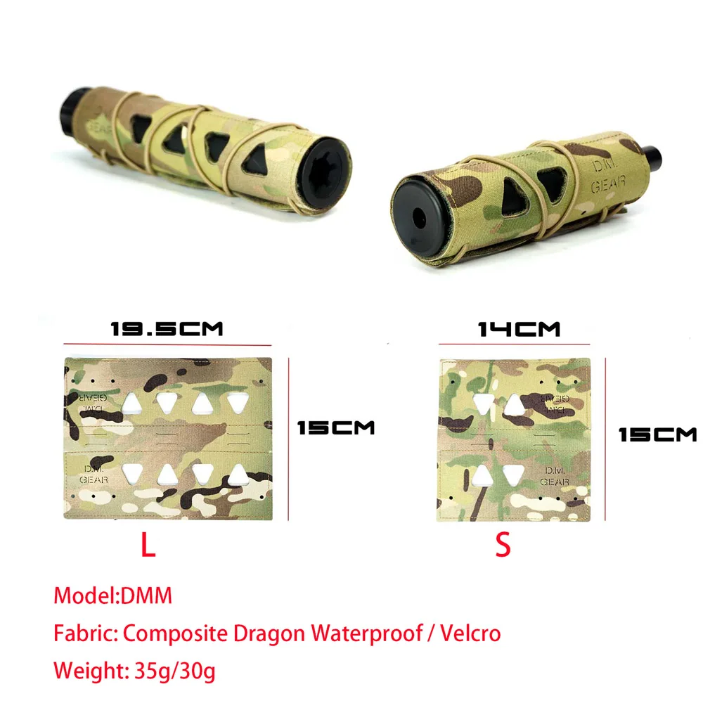 IDOGEAR Tactical Rifle Suppressor Cover 18cm/7 Military Silencer Covers  Muffler