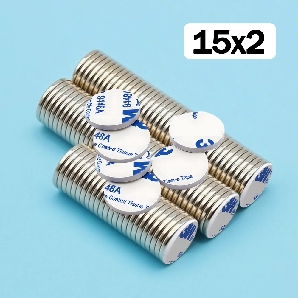 Ultra-Strong Neodymium Magnet with Adhesive Backing - Round N35 Permanent Magnet