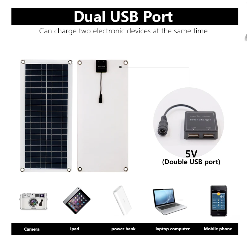 From 20W-1000W Solar Panel 12V Solar Cell 10A-100A Controller Solar Panels for Phone Car MP3 PAD Charger Outdoor Battery Supply