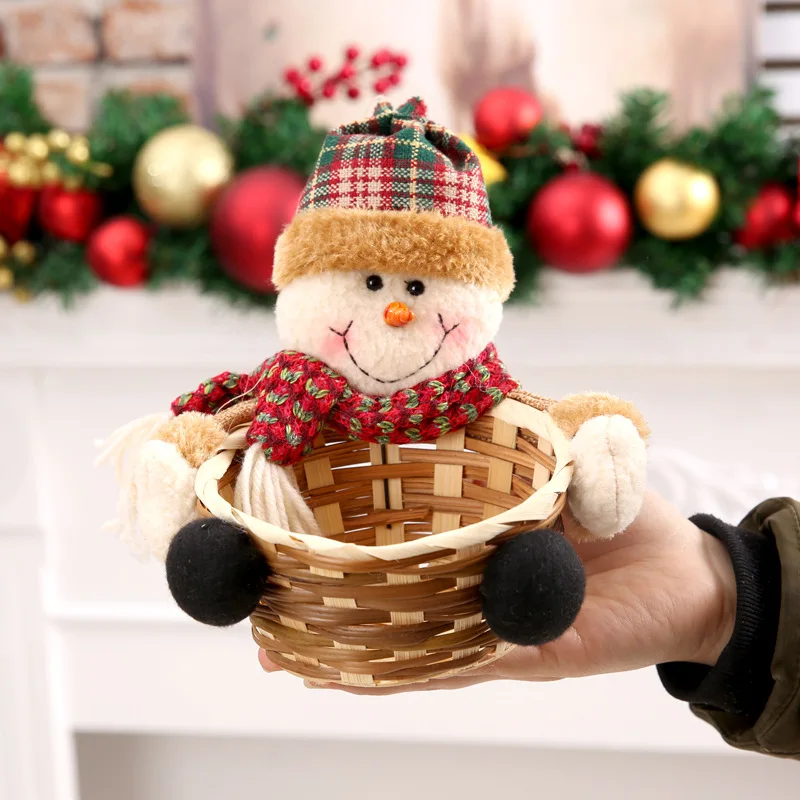 Merry Christmas candy storage basket Santa Claus storage basket Christmas candy decoration Xmas gifts box