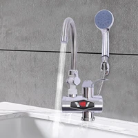 Chauffe-eau électrique instantané 3000 W, 360 °   Robinet électrique rotatif à travers le chauffage avec douche, écran d'affichage numérique LCD 1