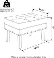 Ottoman Stool, Mid-Century Modern PU Leather Vanity Accent Stool Chair, Makeup Stools Footrest Side Table, Set of 2 2