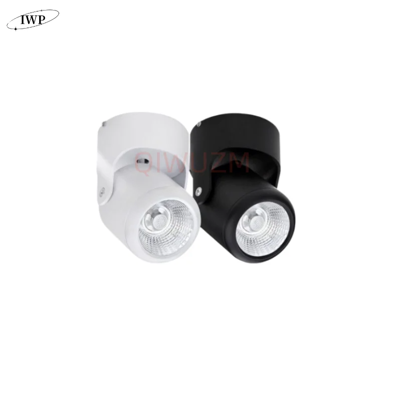 Dimmable Rotating LED Downlights White Black Surface Mounted Adjustment COB AC85-265V 7W 10W 12W 15W LED Ceiling Lamp Spot light