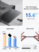 Amoudo 15.6 Inch Portable Monitor 1920x1080P  Extend Display IPS LCD Panel Penhole Stand VESA USBC Mini HDMI Mobile Display - Image 4