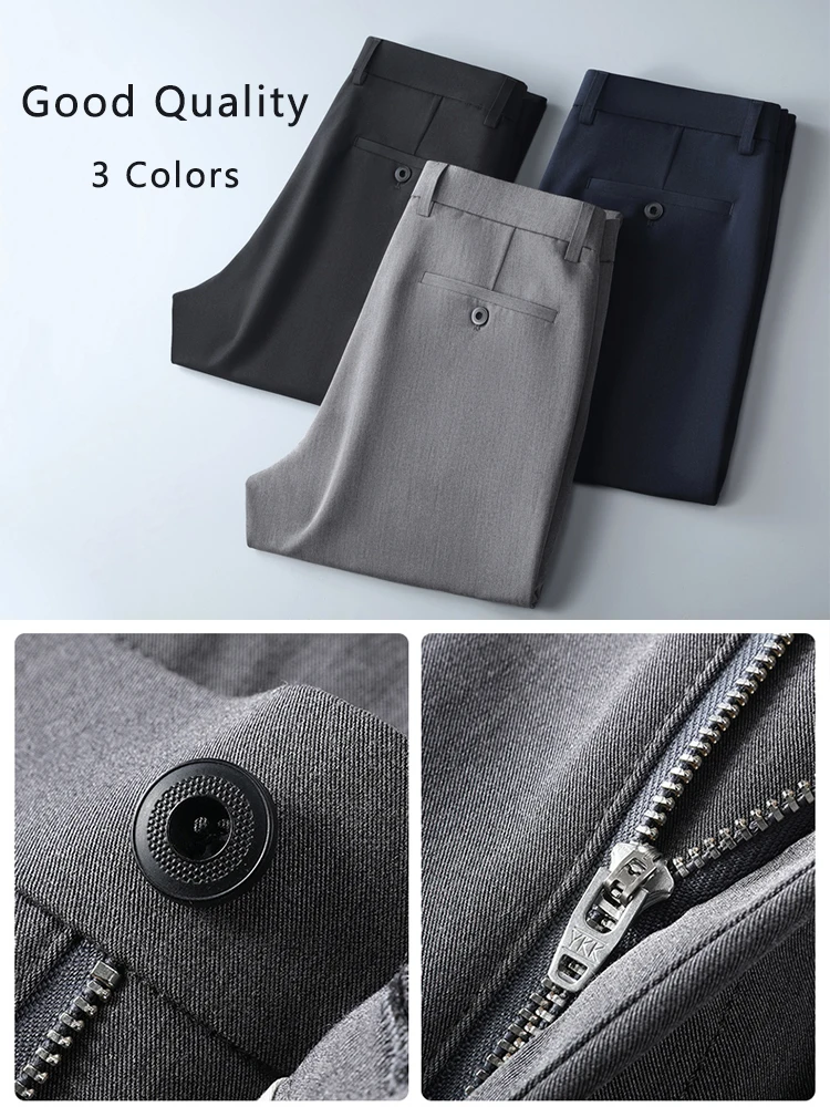 Pantaloni casual da uomo nuovi autunnali 2025 Moda coreana Pantaloni da lavoro classici da ufficio slim fit Pantaloni da abito leggermente elasticizzati 2