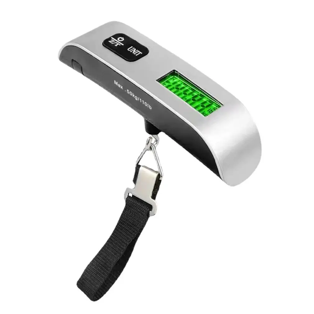 

1Pc 50kg/110lb Digital LCD Electronic Luggage Scale Portable Suitcase Scale Handled Travel Bag Weighting Fish Hook Hanging Scale