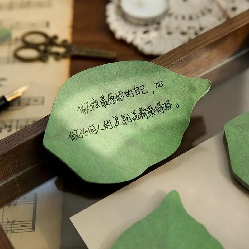 Charming Leaf-Shaped Sticky Notes Set for Office, School, and DIY Decor