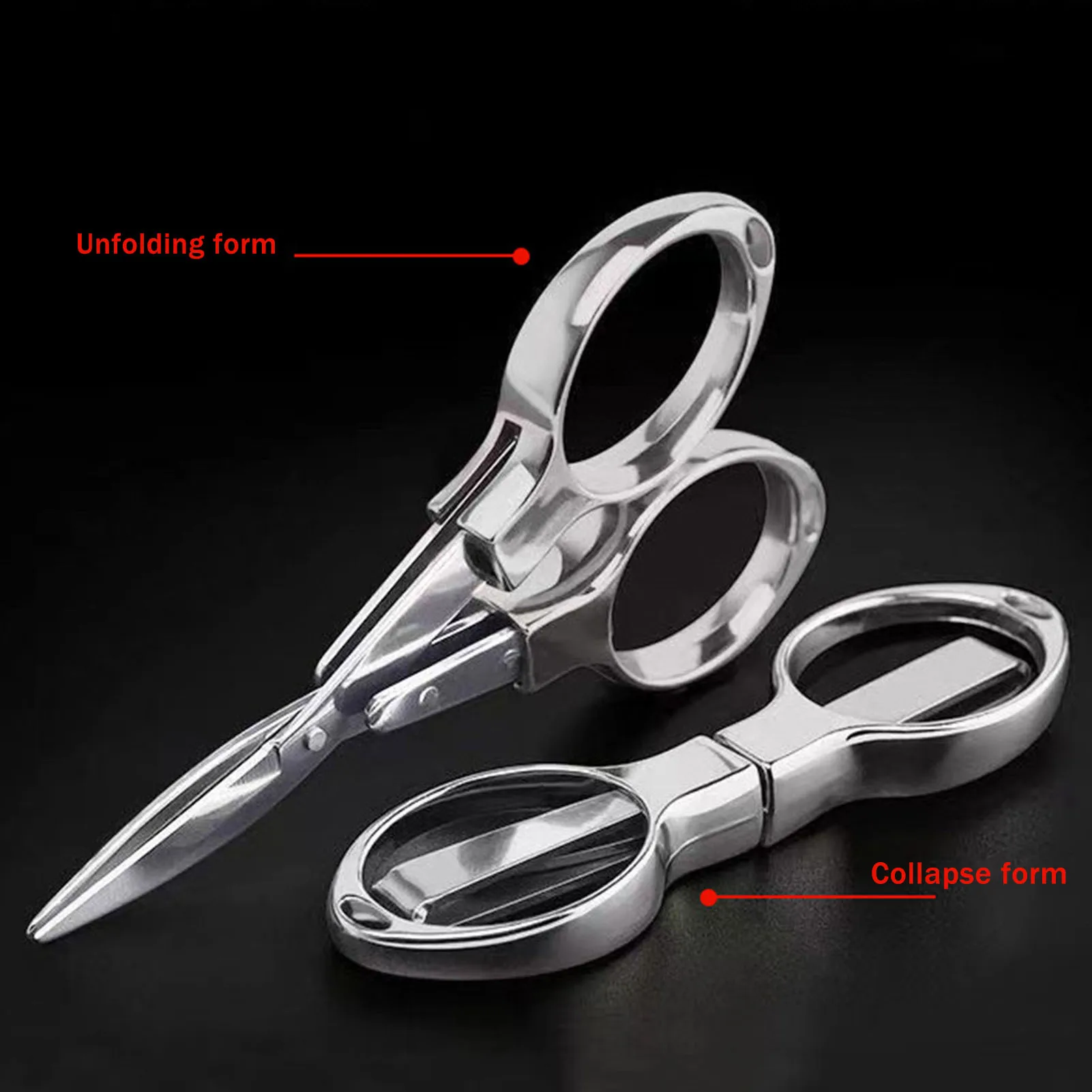 First Aid Scissors Outdoor Emergency Portable Folding Telescopic Wire End Stainless Steel
