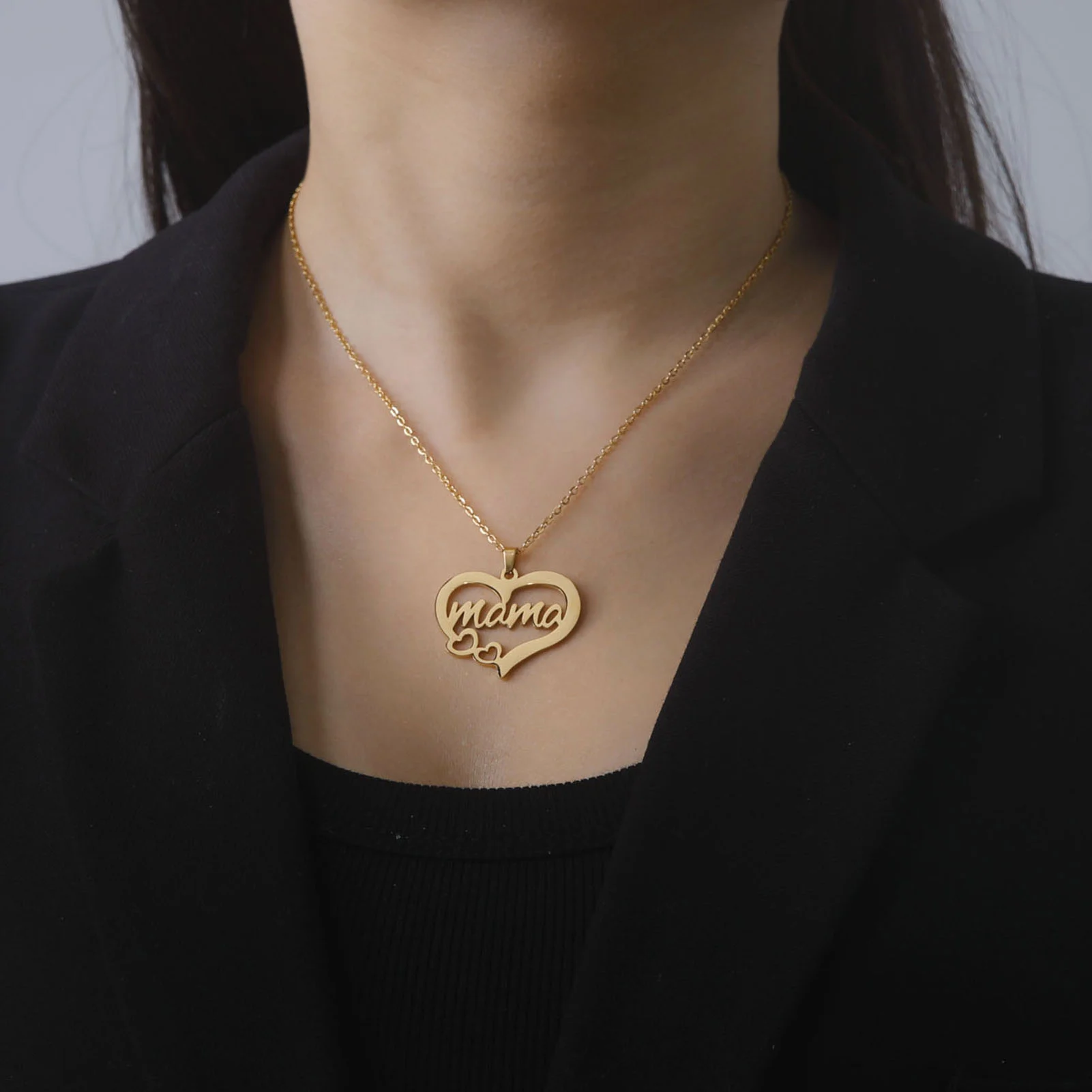 Stainless Steel Necklace Papa Pendant | Stainless Steel Mom