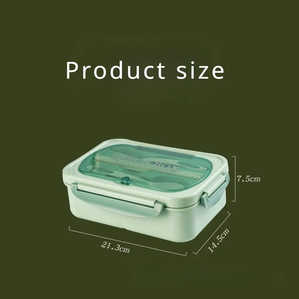 Lunch Box with Tableware for Office Workers Square Divided Microwave Oven Bento Box Leakproof Food Container for Picnic Camping - 5