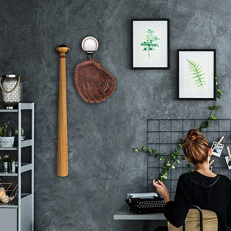 Wall Mounted Baseball Organiser Baseball Bat Drilled Display Simple Portable Space Saving Storage Supplies baseball bat,baseball storage box