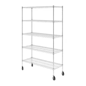 NSF Certified Storage Shelves, Zinc, Heavy Duty Steel Wire Unit with Wheels and Adjustable Feet, Garage or Bakers, Customized 1