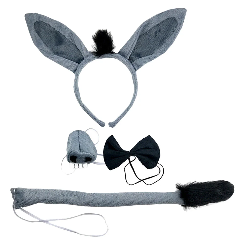 

Donkey Headband Costume Halloween Costumes for Girls Headgear Tail Props Fabric Nose Man