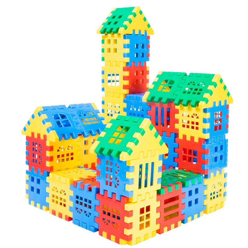 Children House Building Blocks Toys Plastic Rod Snowflake Early Education Puzzle Learning Toy Boys Girls Birthday Gifts TMZ puzzle toys building blocks toys