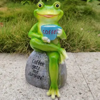 Cute Resin Frog Statue – Garden & Home Decor Ornament 1