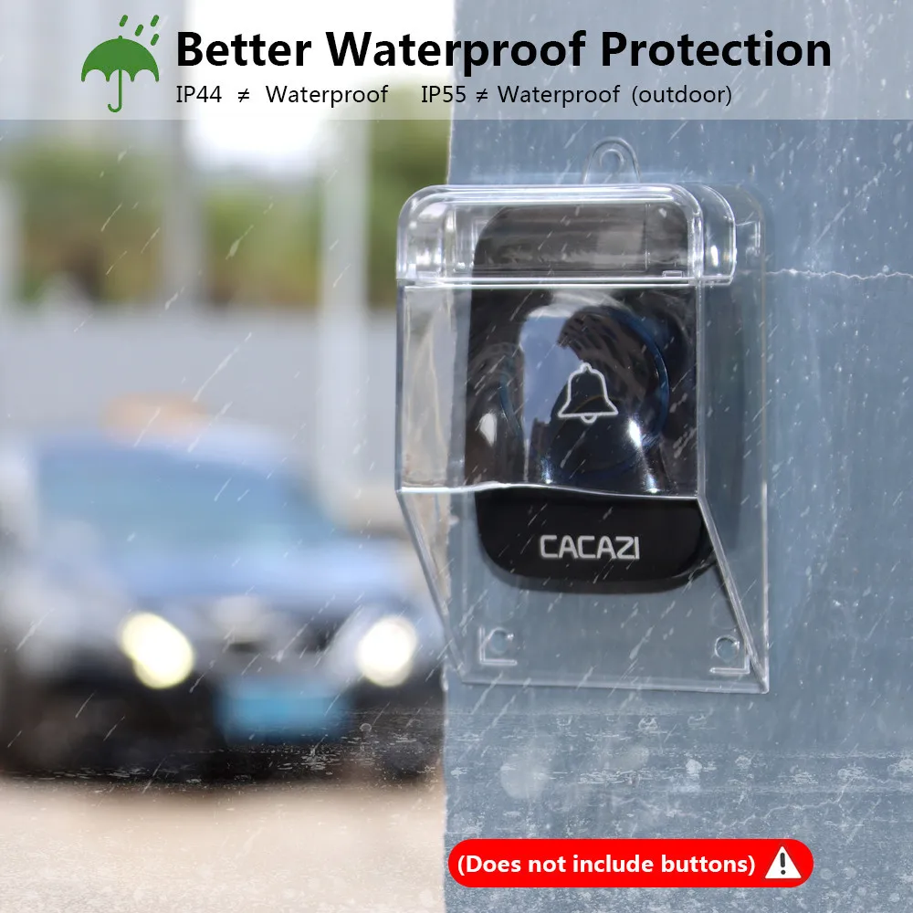 

Smart Wireless Doorbell Outdoor Waterproof Cover Transparent Splash Shield Box Suitable for Many Bad Weather