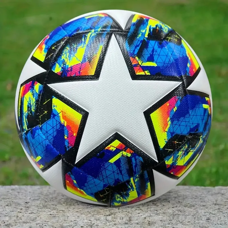 Soccer Ball Football Standard Size 5 Machine Sewn Ball PU Explosion-proof Material, Sports League, Outdoor Game, Football Training