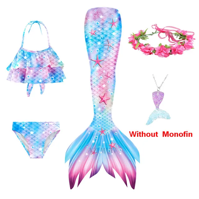Kids Girls Swimming Mermaid Tail Mermaid Costume Cosplay Children