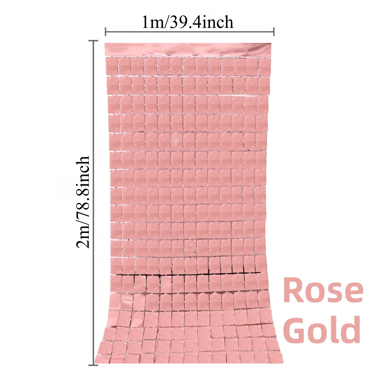 Sparkling Square Glitter Curtain Backdrop - Gold, Silver & Pink Shimmer Wall Decor