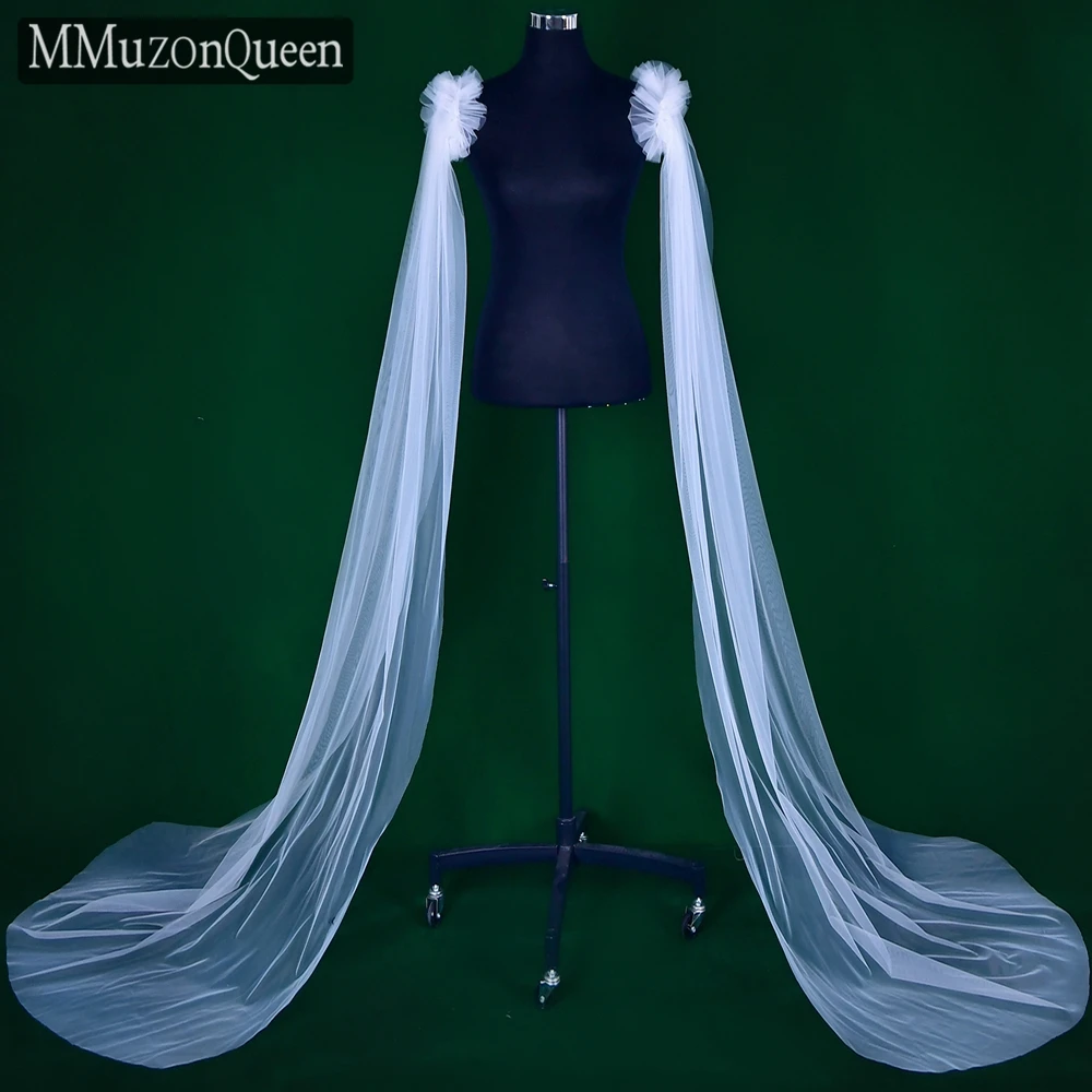 MMQ MM03 Long Bridal Tulle Sleeve Sleeves Fingerless