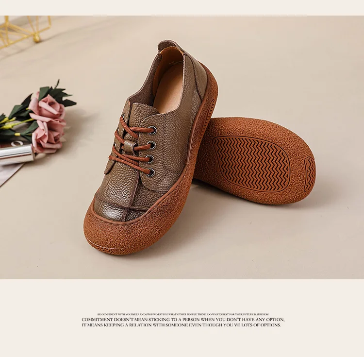 Neue Retro Anti Kollision Oxfords Wohnungen frauen Aus Echtem Leder Wanderschuhe Frau Geschnürt Nicht Slip Weiche Casual Mokassins Krankenschwester – Detail 11