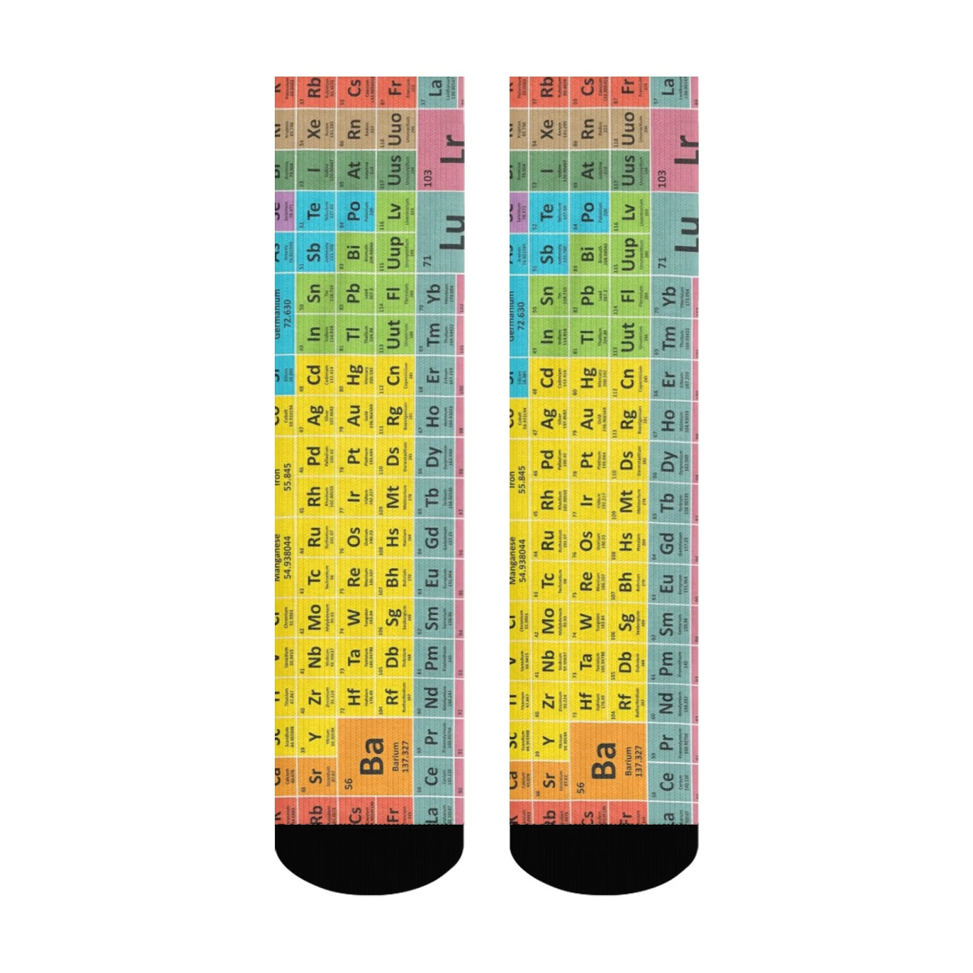 Colorful Periodic Table Element Novelty Men's Socks - Durable, Comfortable & Playful Gift Idea
