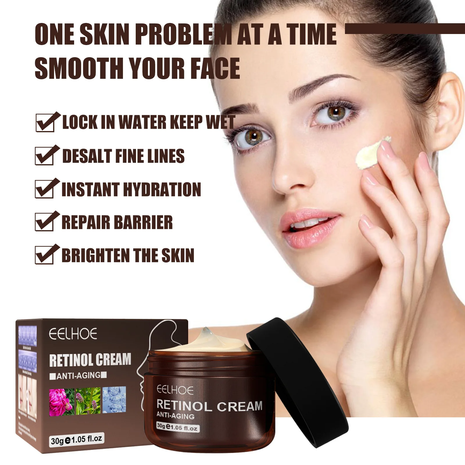 2 pezzi Retinolo Crema anti-età Rimozione delle rughe Lifting Rassodante Pelle Dissolvenza Linee sottili Idratante Sbiancamento Pelle liscia Crema per il viso_voghion.com
